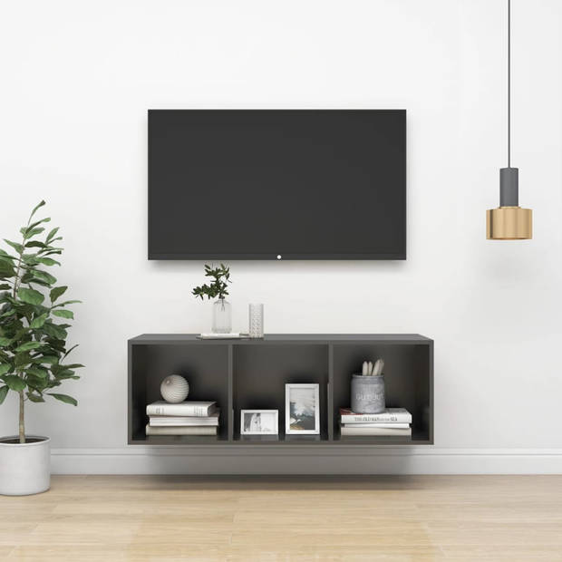 vidaXL Tv-wandmeubel 37x37x107 cm bewerkt hout grijs