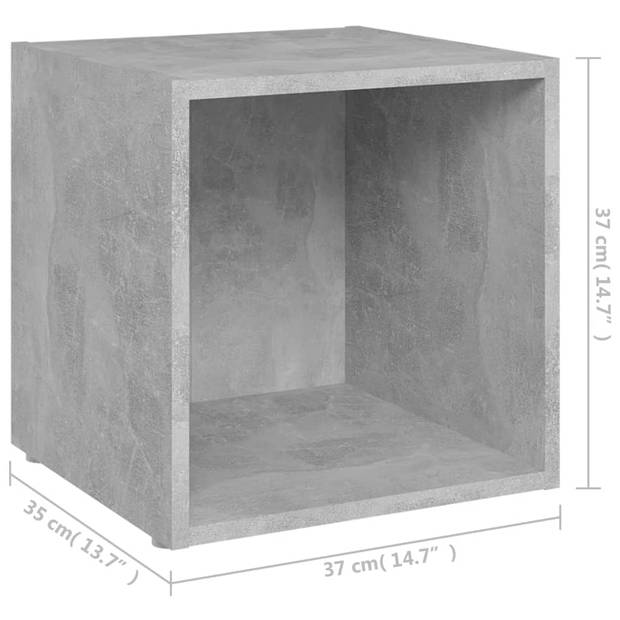 vidaXL Tv-meubelen 2 st 37x35x37 cm spaanplaat betongrijs