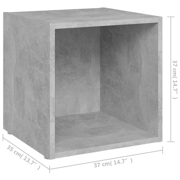 vidaXL Tv-meubelen 4 st 37x35x37 cm bewerkt hout betongrijs