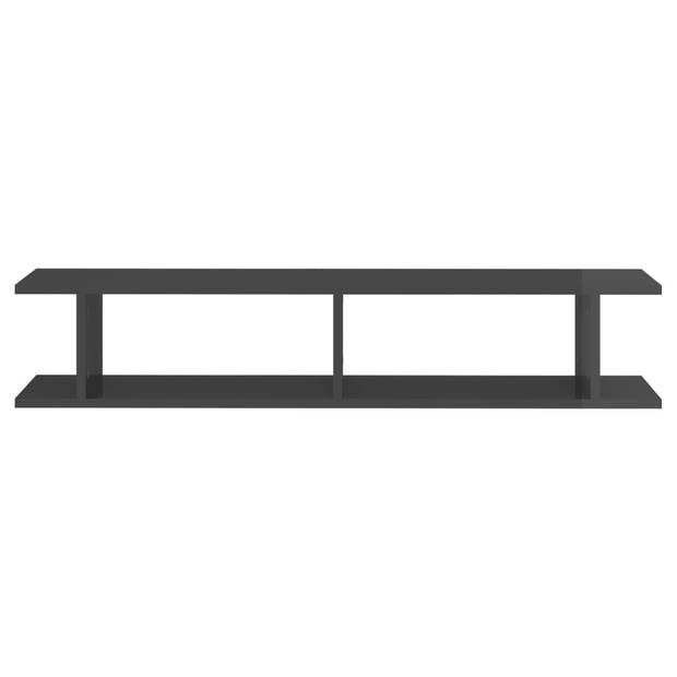 The Living Store Kubuswandschap - Hoogglans grijs - 105 x 18 x 20 cm - Stevig en eenvoudig te installeren - Ideaal voor