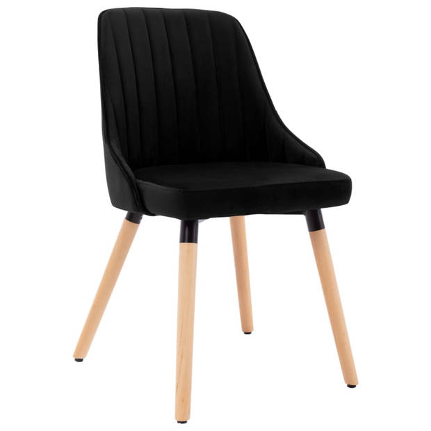 vidaXL Eetkamerstoelen 2 st fluweel zwart