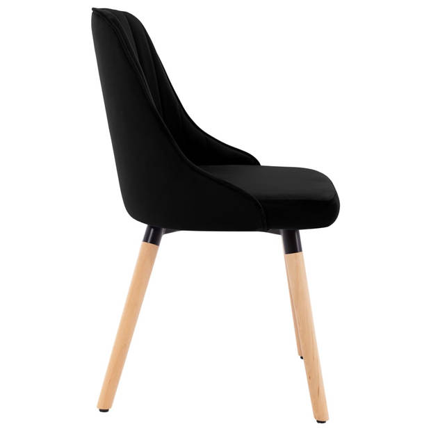 vidaXL Eetkamerstoelen 2 st fluweel zwart