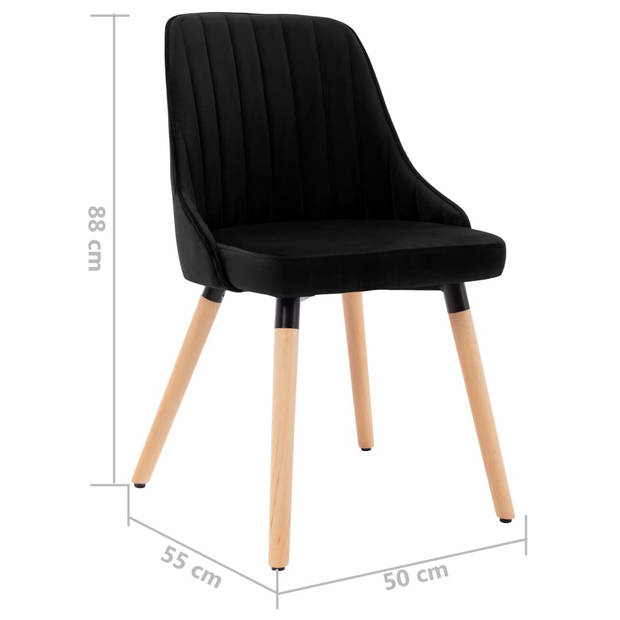 vidaXL Eetkamerstoelen 2 st fluweel zwart