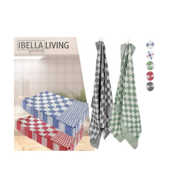 iBella Living theedoeken 6-pack groen
