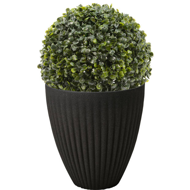 Pro Garden plantenpot/bloempot - Tuin - kunststof - antraciet grijs - D40 x H42 cm - Plantenpotten