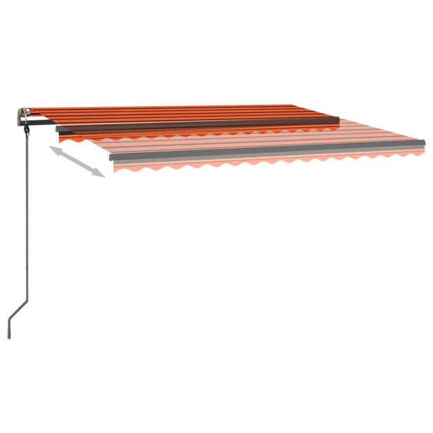 vidaXL Luifel automatisch met LED en windsensor 4x3 m oranje en bruin