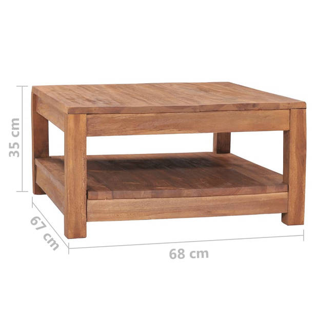 vidaXL Salontafel 68x67x35 cm massief teakhout