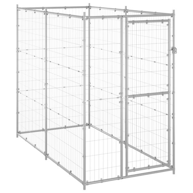 vidaXL Hondenkennel voor buiten 110x220x180 cm gegalvaniseerd staal