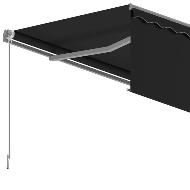 vidaXL Luifel handmatig uittrekbaar met rolgordijn 3,5x2,5 m antraciet