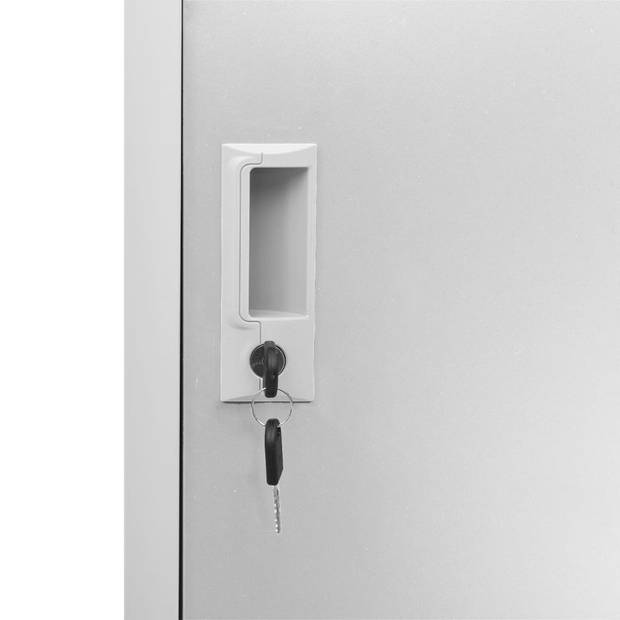 vidaXL Lockerkast 90x45x92,5 cm staal lichtgrijs