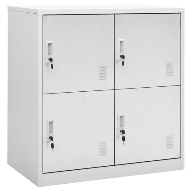 vidaXL Lockerkast 90x45x92,5 cm staal lichtgrijs