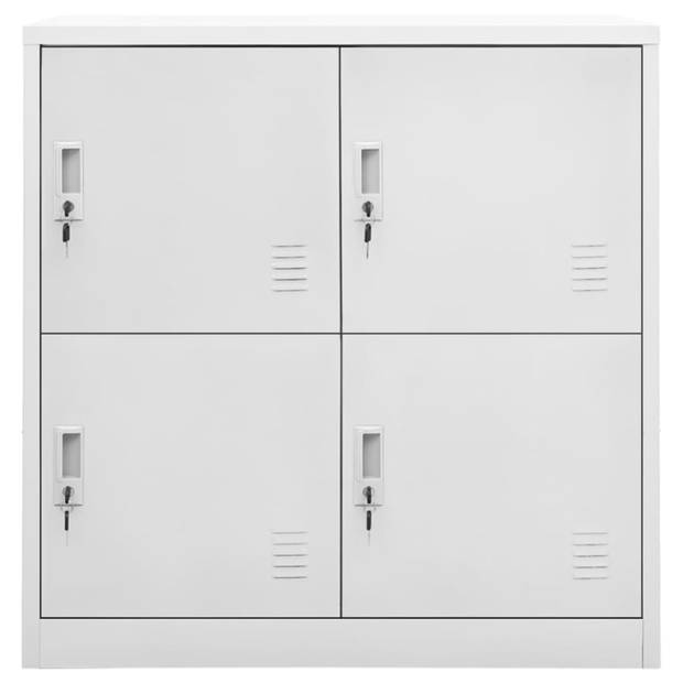 vidaXL Lockerkast 90x45x92,5 cm staal lichtgrijs