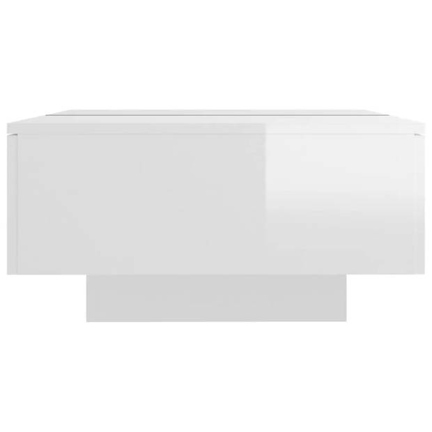 vidaXL Salontafel 90x60x31 cm spaanplaat hoogglans wit