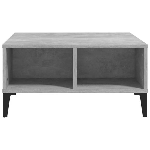 The Living Store Middentafel Spaanplaat - 60 x 60 x 30 cm - Betongrijs