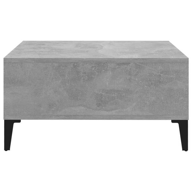 The Living Store Middentafel Spaanplaat - 60 x 60 x 30 cm - Betongrijs