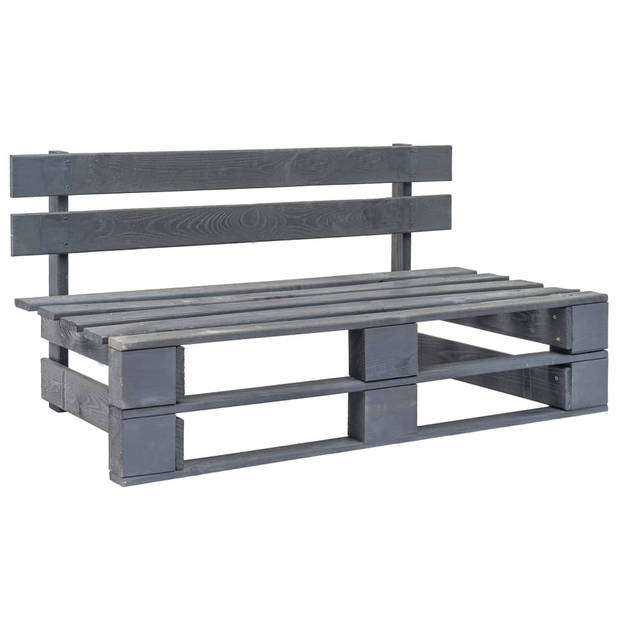 The Living Store Pallet Loungeset - Hout - Tuinmeubelset 110x65x55 cm - Blauwe kussens