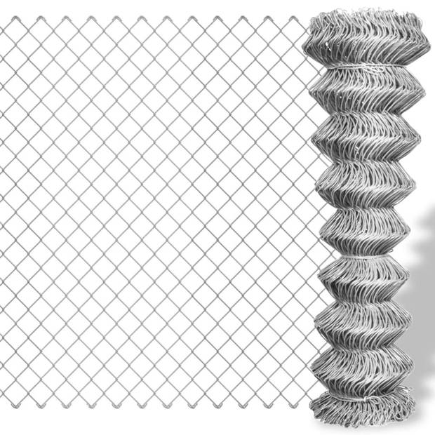 vidaXL Gaashek 15x0,8 m gegalvaniseerd staal zilverkleurig