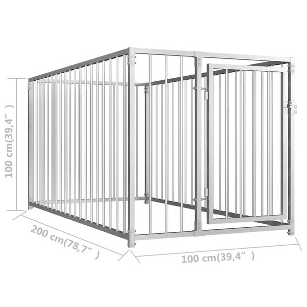 vidaXL Hondenkennel voor buiten 100x200x100 cm