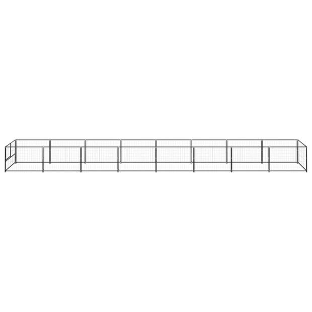 vidaXL Hondenkennel 8 m² staal zwart