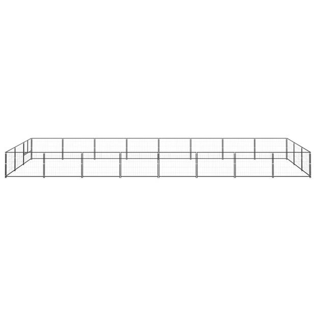 vidaXL Hondenkennel 24 m² staal zwart