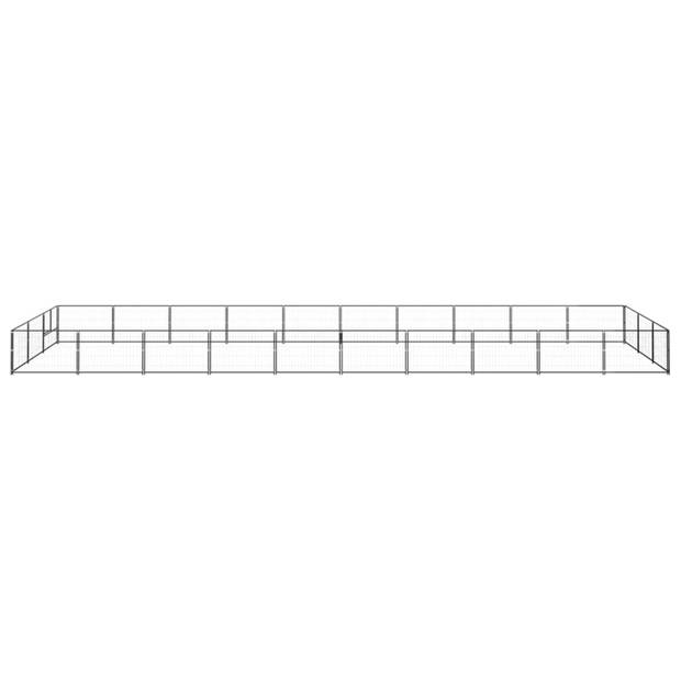 vidaXL Hondenkennel 30 m² staal zwart