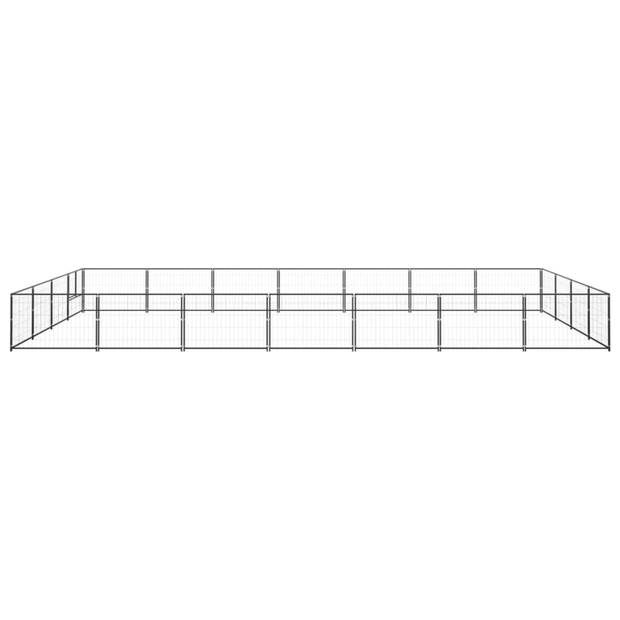 vidaXL Hondenkennel 28 m² staal zwart