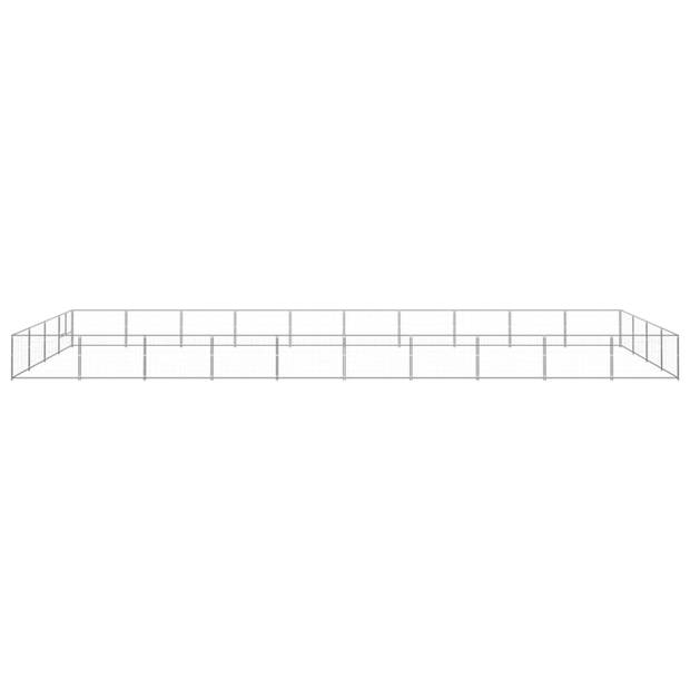 vidaXL Hondenkennel 40 m² staal zilverkleurig