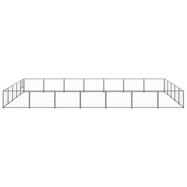 vidaXL Hondenkennel 35 m² staal zwart