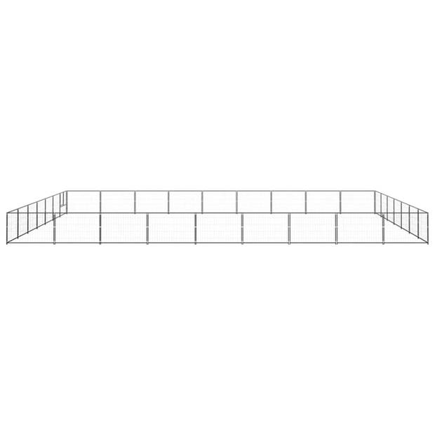 vidaXL Hondenkennel 63 m² staal zwart