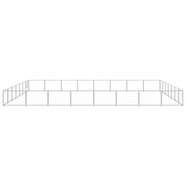 vidaXL Hondenkennel 56 m² staal zilverkleurig