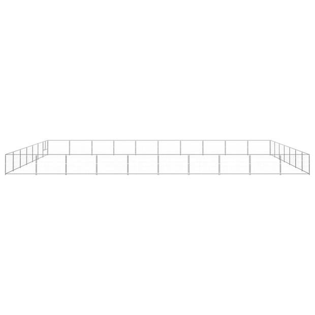 vidaXL Hondenkennel 70 m² staal zilverkleurig