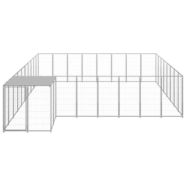 vidaXL Hondenkennel 20,57 m² staal zilverkleurig