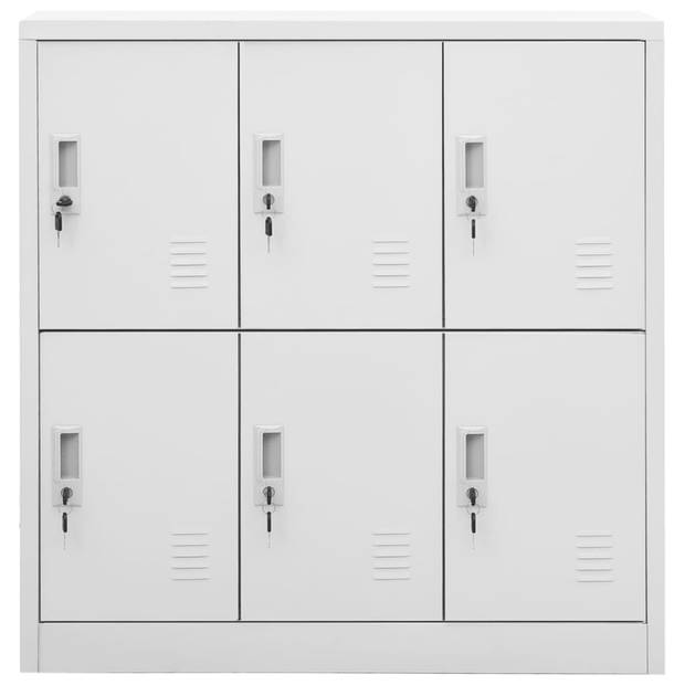 vidaXL Lockerkast 90x45x92,5 cm staal lichtgrijs