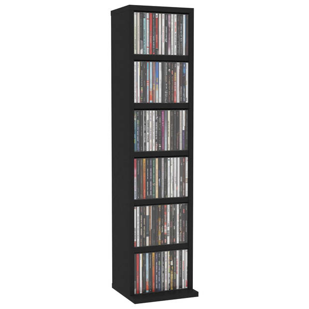 vidaXL Cd-kast 21x20x88 cm bewerkt hout zwart