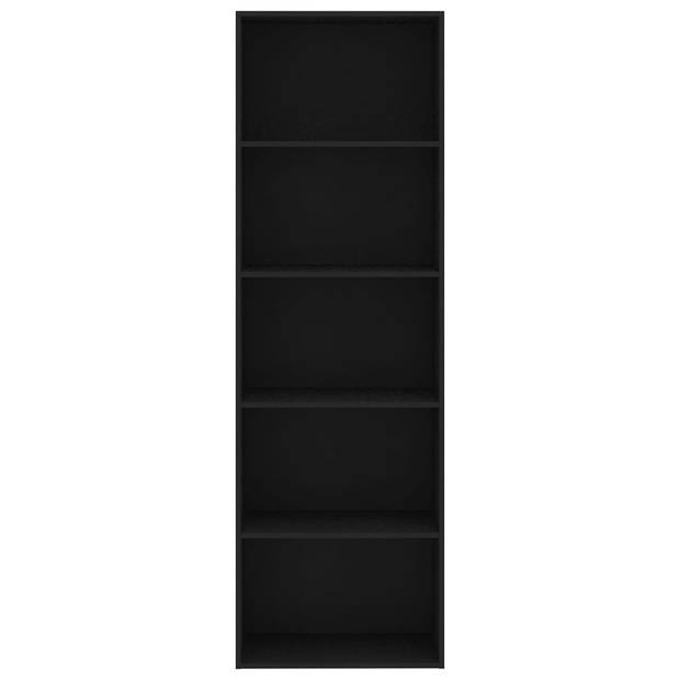 vidaXL Boekenkast met 5 schappen 60x30x189 cm bewerkt hout zwart