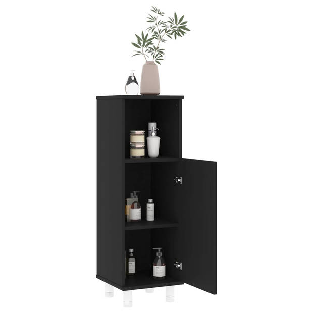 The Living Store badkaast - 30x30x95 cm - zwart