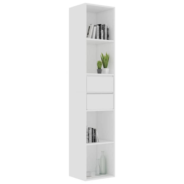 The Living Store Boekenkast - Wit - 36x30x171 cm - Bewerkt hout