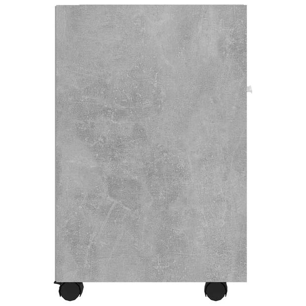 The Living Store Staande Kast betongrijs spaanplaat - 33 x 38 x 60 cm - inclusief zwenkwielen