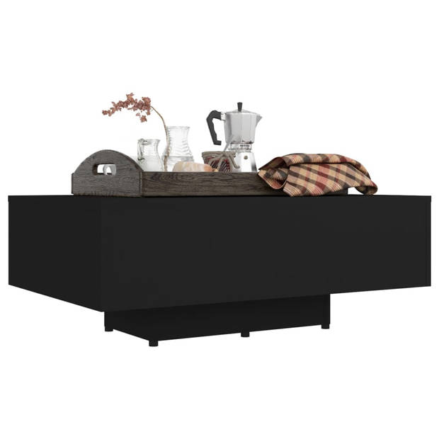 The Living Store Banktafel Modern - Salontafel/Bijzettafel - 85x55x31 cm - Zwart - Spaanplaat