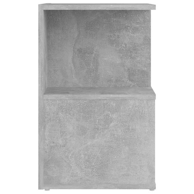 vidaXL Nachtkastjes 2 st 35x35x55 cm bewerkt hout betongrijs