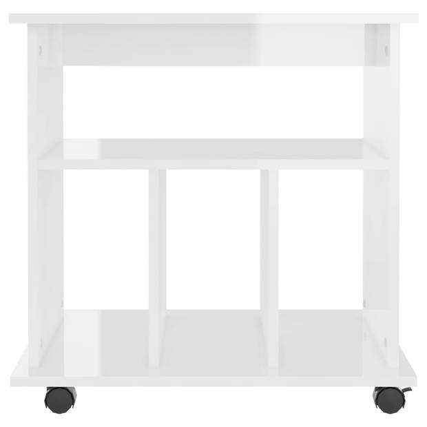 The Living Store Verrijdbare Kast - Hoogglans wit - 60 x 45 x 60 cm - Duurzaam spaanplaat