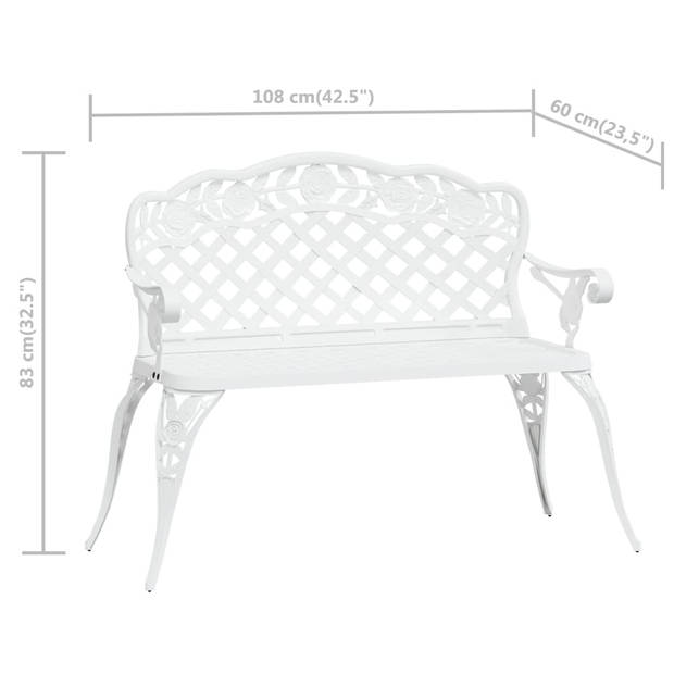 vidaXL Tuinbank 108 cm gietaluminium wit