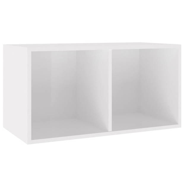 vidaXL Opbergbox voor LP's 71x34x36 cm bewerkt hout hoogglans wit