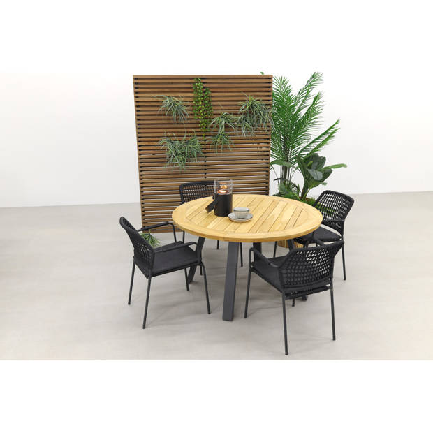 Taste Barista Antraciet/Ambassador 130 cm. rond tuinset - 5 delig