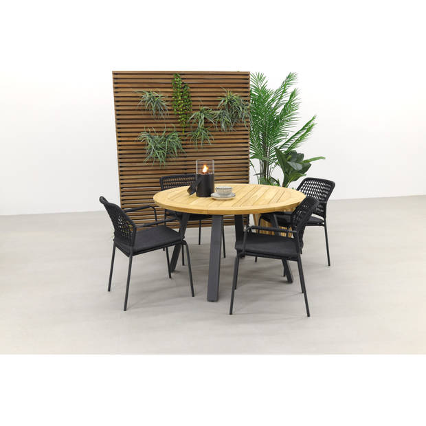 Taste Barista Antraciet/Ambassador 130 cm. rond tuinset - 5 delig