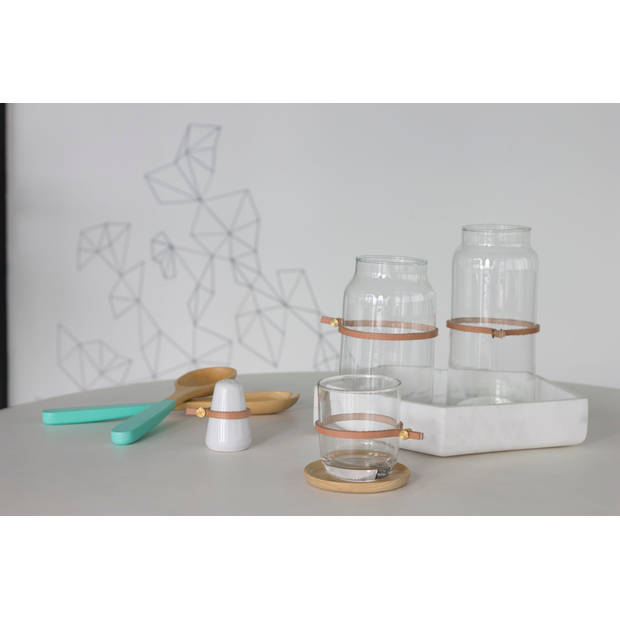 TAK Design - Drinken Waterglas Wrap Me Mini - Glas - Bruin