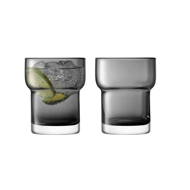 L.S.A. - Utility Tumbler Glas 300 ml Set van 2 Stuks - Glas - Grijs