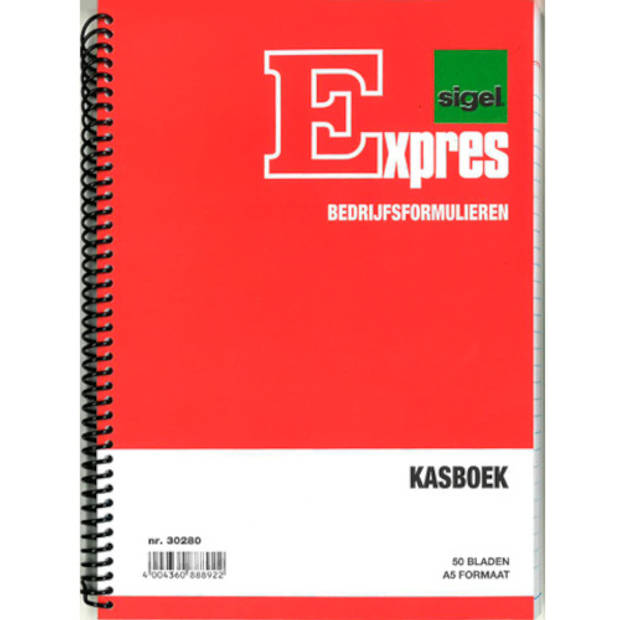 Sigel Expres kasboek A5 papier rood 50 vel