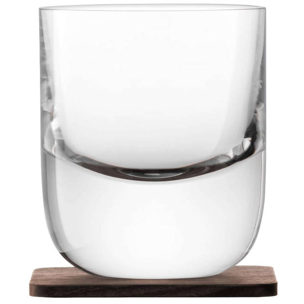 L.S.A. - Whisky Tumbler Glas met Onderzetter 270 ml Set van 2 Stuks - Glas - Transparant