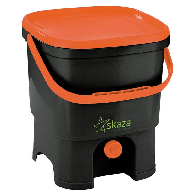 Skaza - Organko Compost Emmer 16 liter met 1 Kg Bokashi Bran - Polypropyleen - Zwart